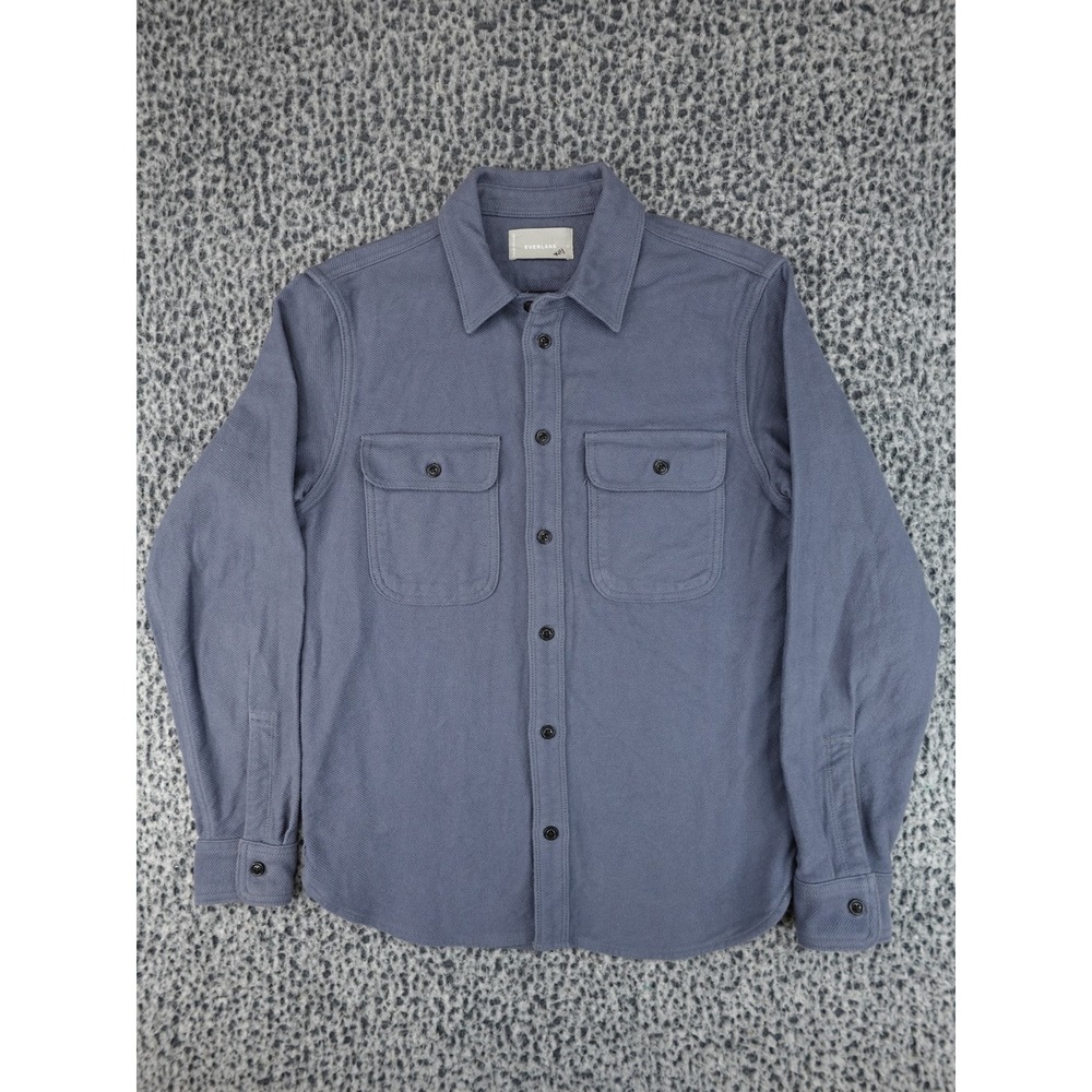 Everlane Twill Overshirt Mens Small Blue Grey Heavyweight Cotton‎ Shacket